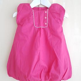 Photo Petite robe boule couleur framboise Fille Obabi 9 mois